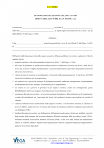 Designazione del Responsabile dei Lavori ai sensi dell’art. 90 del D.Lgs. 81/08