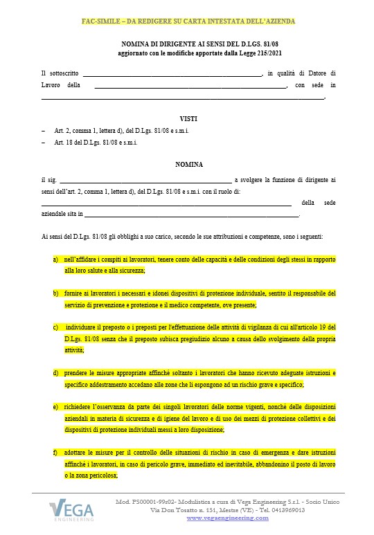 Facsimile nomina dirigente