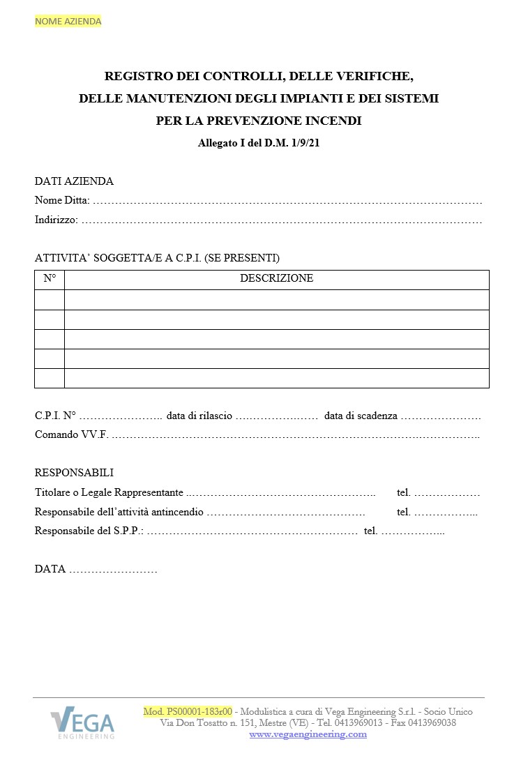 Registro Controlli Attrezzature Antincendio - Nuova Edizione D.M.  01/09/2021: F.to 21,59 x 29,69. 118 pagine, carta di alta qualità colore  crema (avorio). : Norma, Studio: : Libri